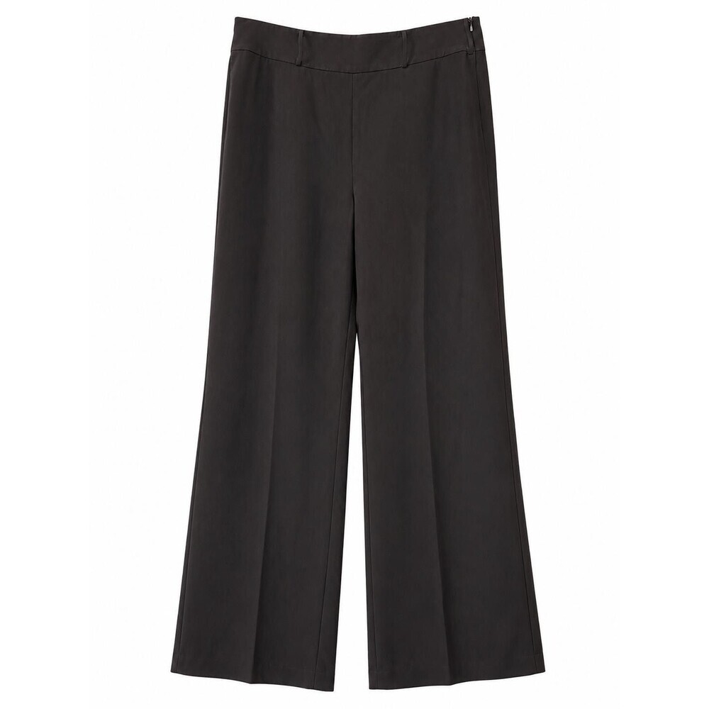 Akris Dress Pants US 14 Espresso Brown Wide Leg Career Minimalist